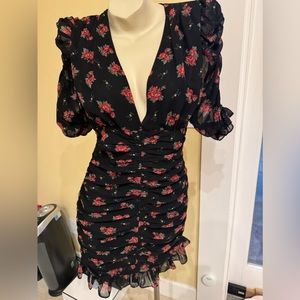 Zara rouch zipper side dress